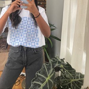 SOLD Lisa Says Gah x KJP flower checkered shirt